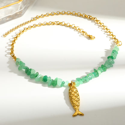 Sweet Sun Pendant Necklace For Women In 201 Stainless Steel With 18K Real Gold Plated Finish And Side Chain