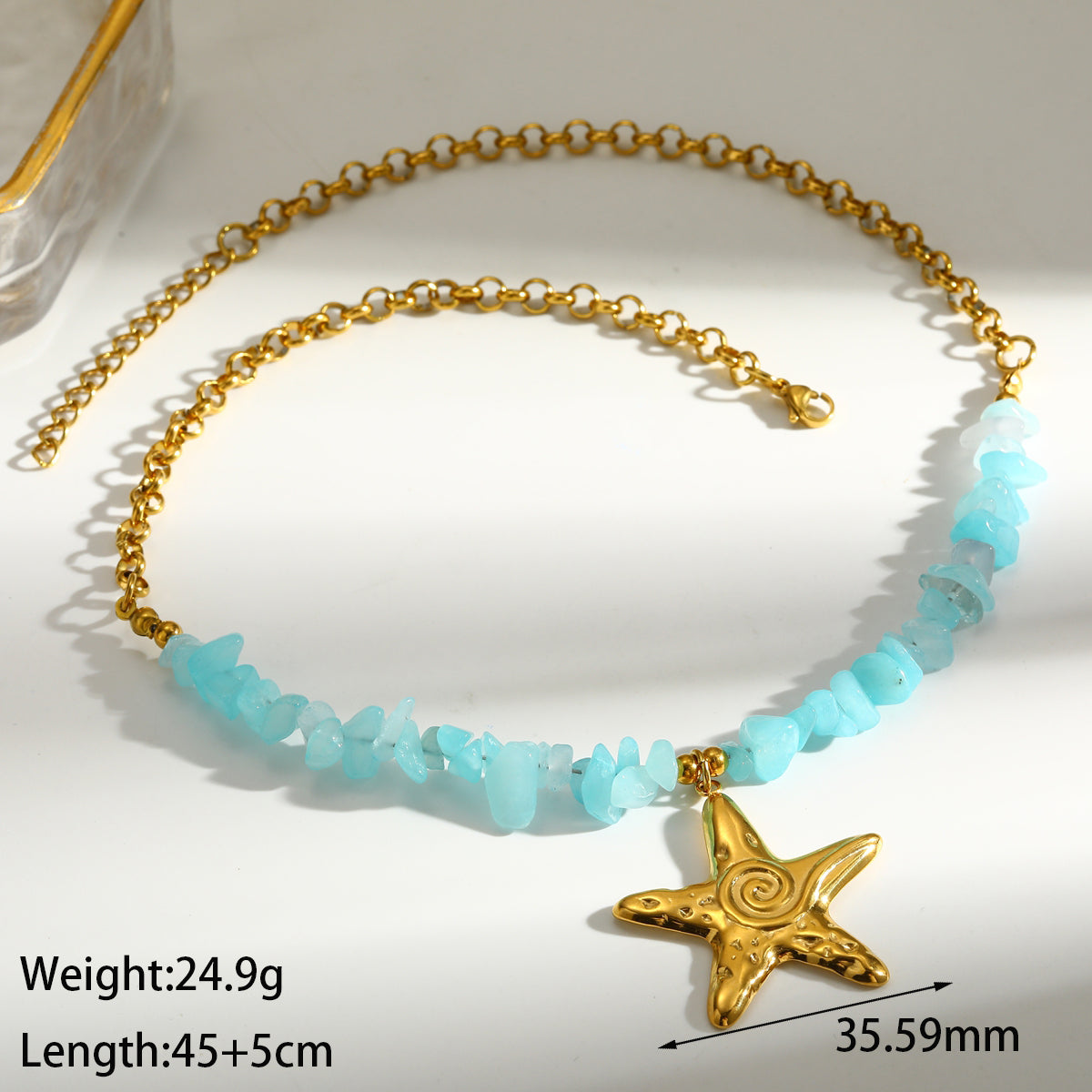 Sweet Sun Pendant Necklace For Women In 201 Stainless Steel With 18K Real Gold Plated Finish And Side Chain