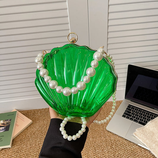 Shell-Shaped Crossbody Bag For Women In Durable PVC Material