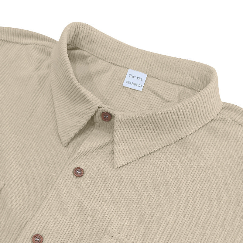 Solid Color Casual Short Sleeve Polyester Blouse With Lapel For Men
