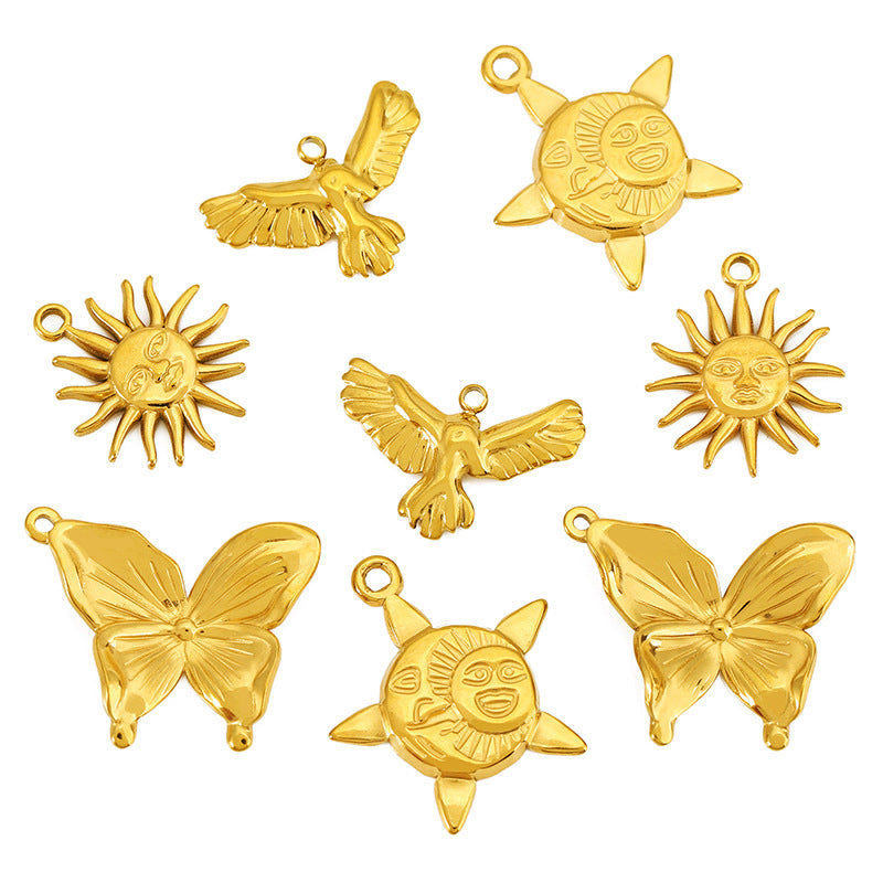 Eagle Jewelry Accessory In 18K Real Gold Plated 304 Stainless Steel Featuring Electroplated Craftsmanship, Golden