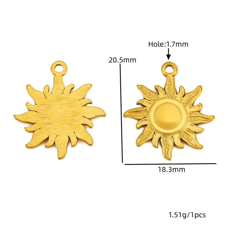 Daisy Pendant With 18K Real Gold Plated Finish, Featuring Love Charms For Jewelry Making