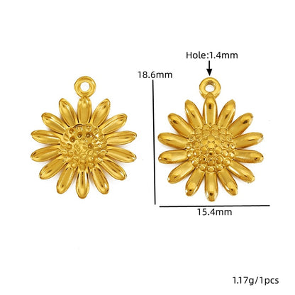 Daisy Pendant With 18K Real Gold Plated Finish, Featuring Love Charms For Jewelry Making