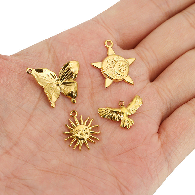 Eagle Jewelry Accessory In 18K Real Gold Plated 304 Stainless Steel Featuring Electroplated Craftsmanship, Golden