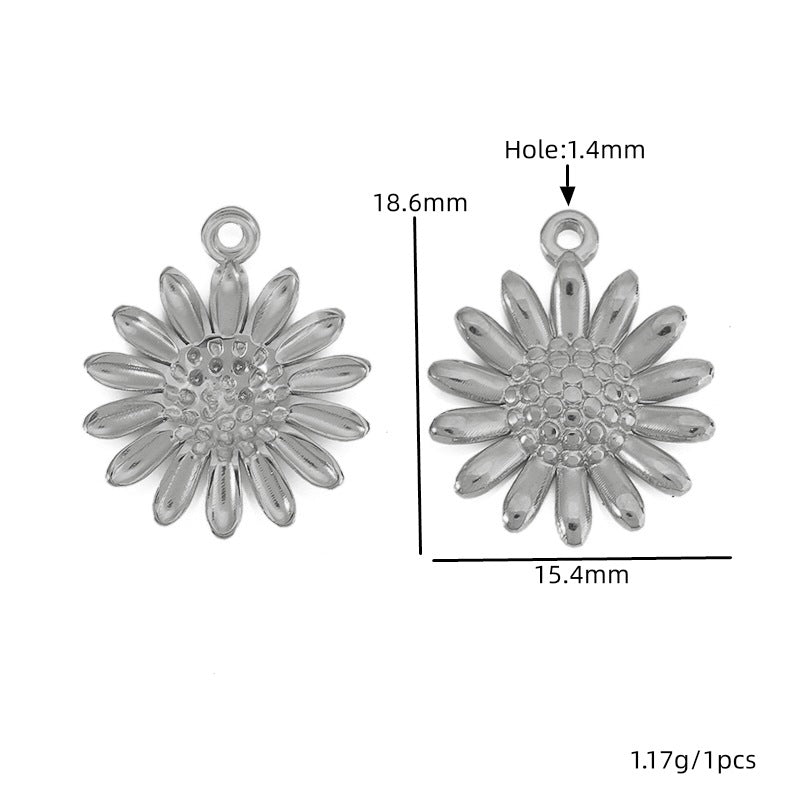 Daisy Pendant With 18K Real Gold Plated Finish, Featuring Love Charms For Jewelry Making