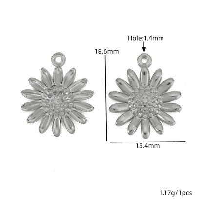 Daisy Pendant With 18K Real Gold Plated Finish, Featuring Love Charms For Jewelry Making