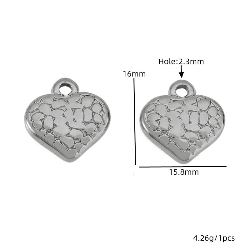 Heart Shape Pendant In Titanium Steel With 18K Real Gold Plated Finish, Featuring Love Charms In Golden Color