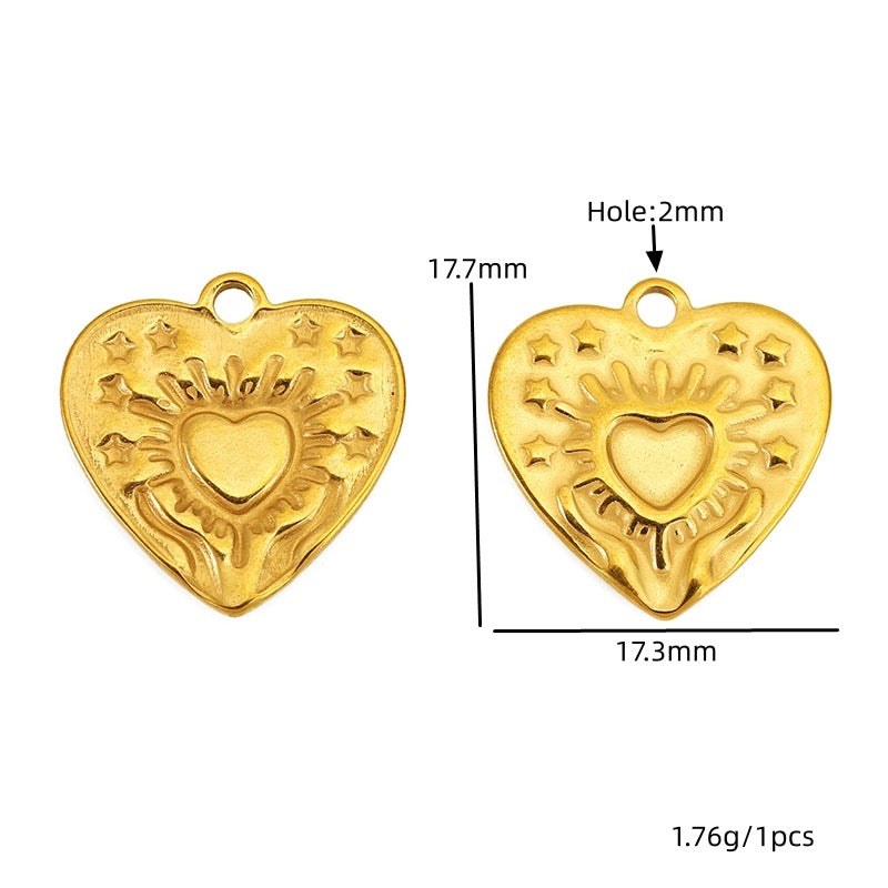 Devil's Eye Pendant In Titanium Steel With 18K Real Gold Plated Finish, Featuring Love Charms, Available In Golden