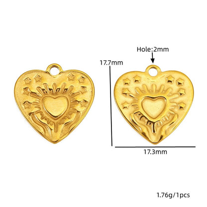 Devil's Eye Pendant In Titanium Steel With 18K Real Gold Plated Finish, Featuring Love Charms, Available In Golden