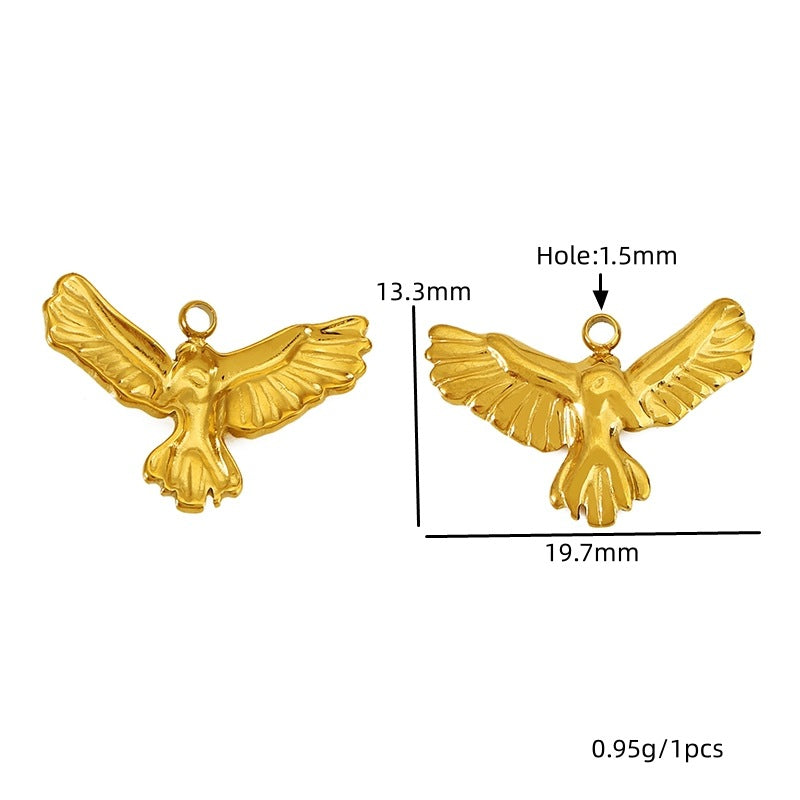 Eagle Jewelry Accessory In 18K Real Gold Plated 304 Stainless Steel Featuring Electroplated Craftsmanship, Golden