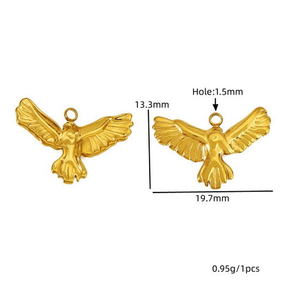 Eagle Jewelry Accessory In 18K Real Gold Plated 304 Stainless Steel Featuring Electroplated Craftsmanship, Golden