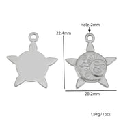 Steel Color Five-Pointed Star Moon Sun