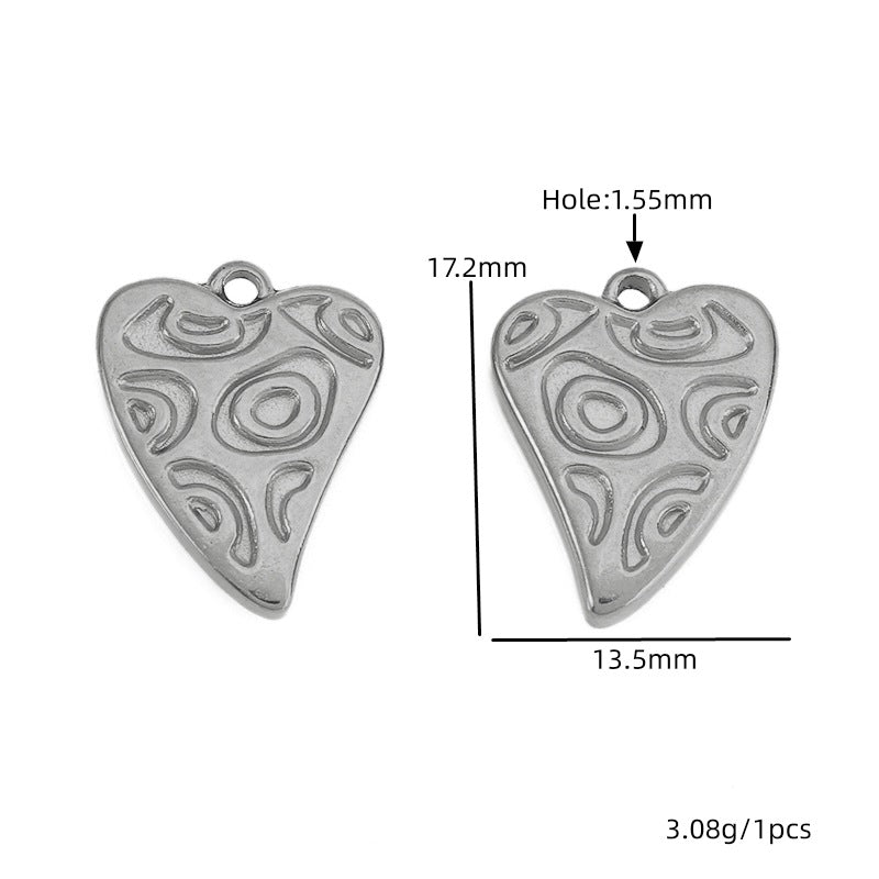 Heart Shape Pendant In Titanium Steel With 18K Real Gold Plated Finish, Featuring Love Charms In Golden Color