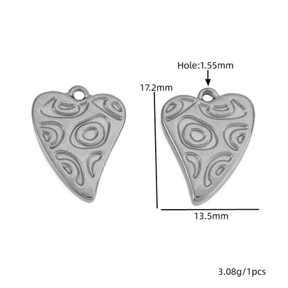 Heart Shape Pendant In Titanium Steel With 18K Real Gold Plated Finish, Featuring Love Charms In Golden Color