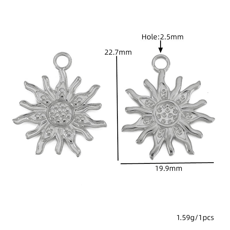 Daisy Pendant With 18K Real Gold Plated Finish, Featuring Love Charms For Jewelry Making