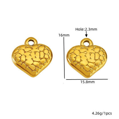 Heart Shape Pendant In Titanium Steel With 18K Real Gold Plated Finish, Featuring Love Charms In Golden Color