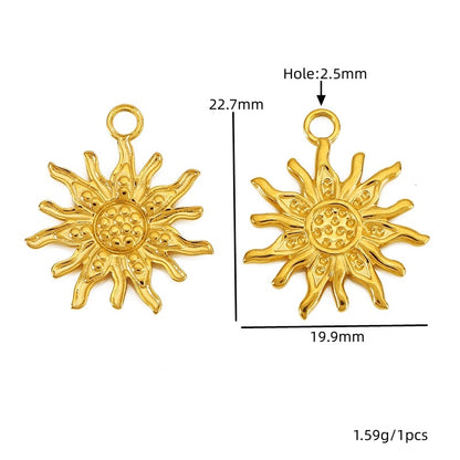 Daisy Pendant With 18K Real Gold Plated Finish, Featuring Love Charms For Jewelry Making