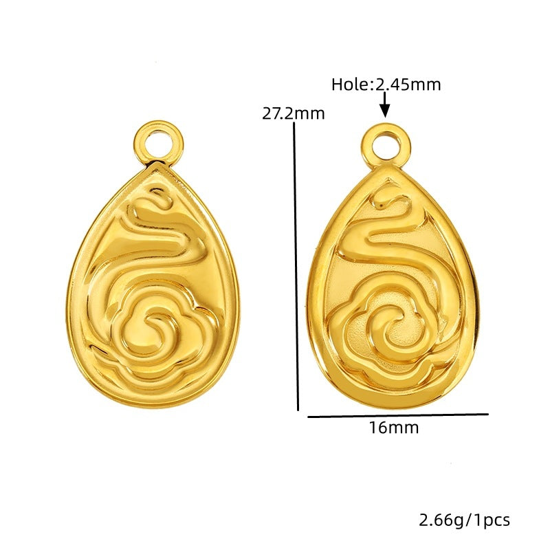 Heart Shape Pendant In Titanium Steel With 18K Real Gold Plated Finish, Featuring Love Charms In Golden Color