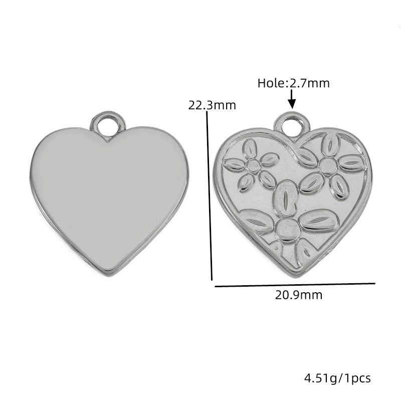 Heart Shape Pendant In Titanium Steel With 18K Real Gold Plated Finish, Featuring Love Charms In Golden Color