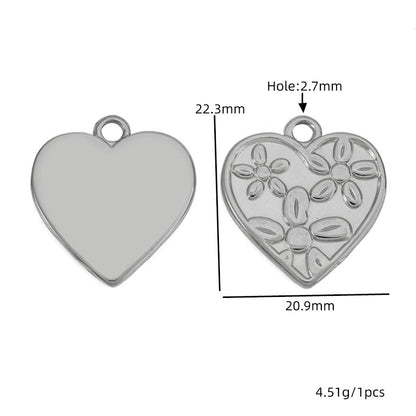 Heart Shape Pendant In Titanium Steel With 18K Real Gold Plated Finish, Featuring Love Charms In Golden Color