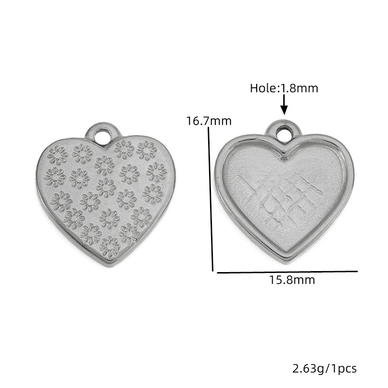 Heart Shape Pendant In Titanium Steel With 18K Real Gold Plated Finish, Featuring Love Charms In Golden Color