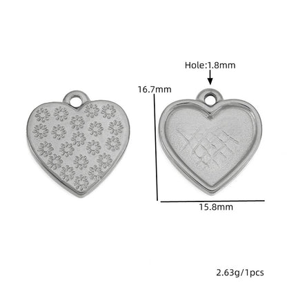 Heart Shape Pendant In Titanium Steel With 18K Real Gold Plated Finish, Featuring Love Charms In Golden Color