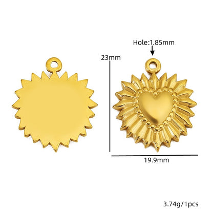 Devil's Eye Pendant In Titanium Steel With 18K Real Gold Plated Finish, Featuring Love Charms, Available In Golden