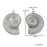 Steel Color Conch 22*29.9mm
