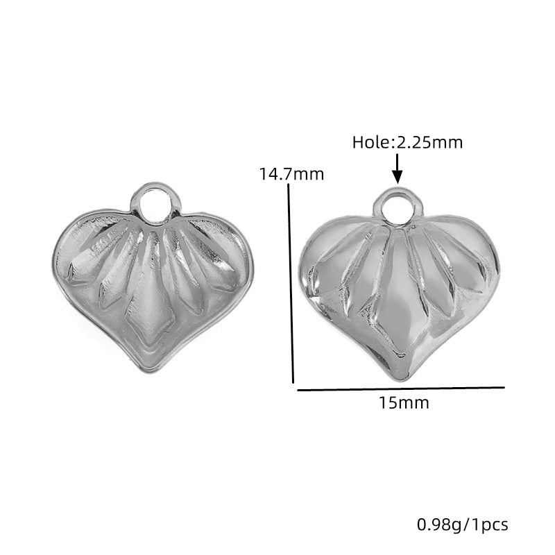 Heart Shape Pendant In Titanium Steel With 18K Real Gold Plated Finish, Featuring Love Charms In Golden Color