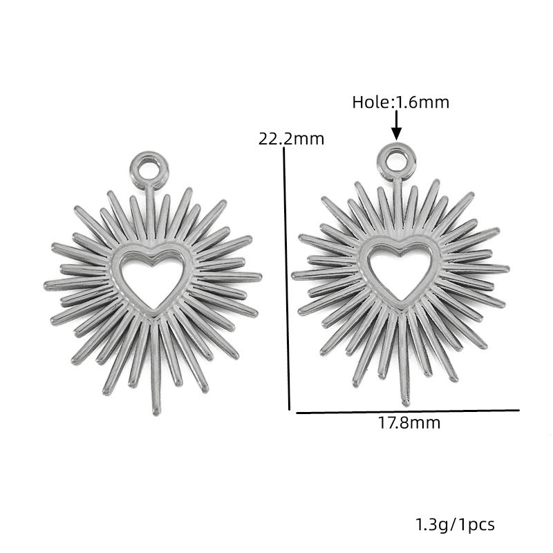 Daisy Pendant With 18K Real Gold Plated Finish, Featuring Love Charms For Jewelry Making
