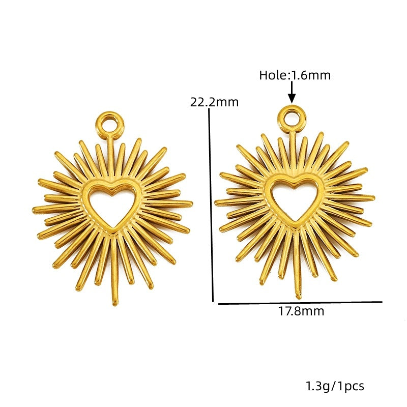 Daisy Pendant With 18K Real Gold Plated Finish, Featuring Love Charms For Jewelry Making
