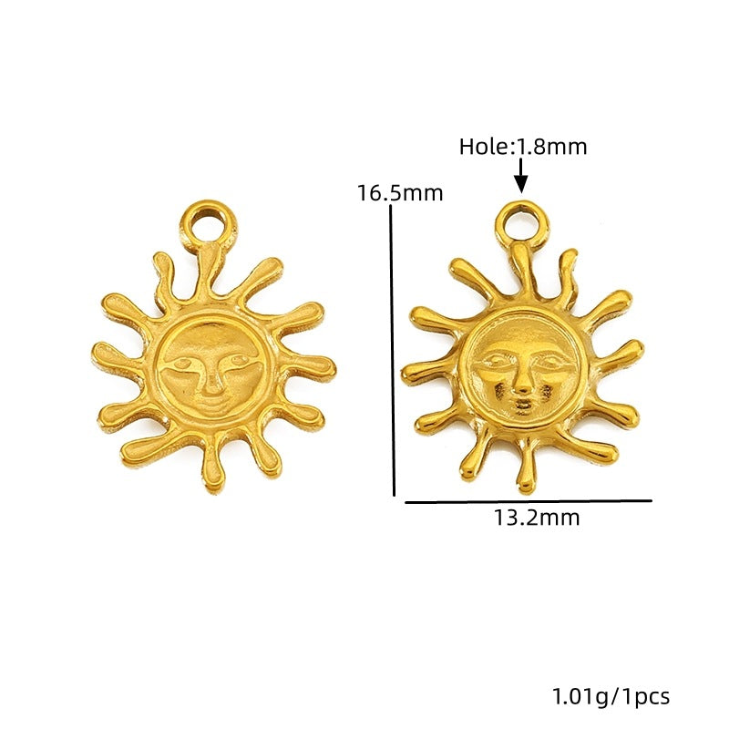 Daisy Pendant With 18K Real Gold Plated Finish, Featuring Love Charms For Jewelry Making