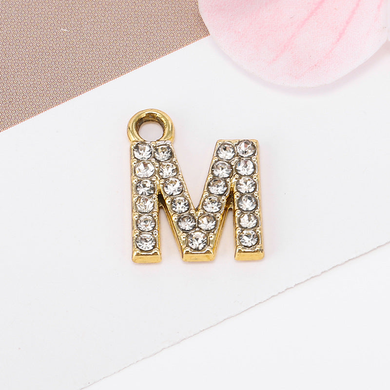 Golden Alloy Letter Love Charms Jewelry Accessories