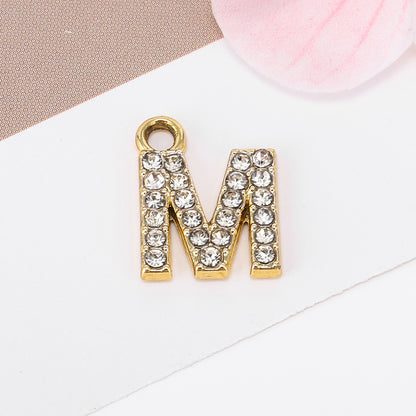 Golden Alloy Letter Love Charms Jewelry Accessories