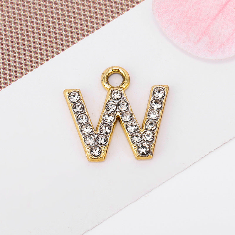 Golden Alloy Letter Love Charms Jewelry Accessories