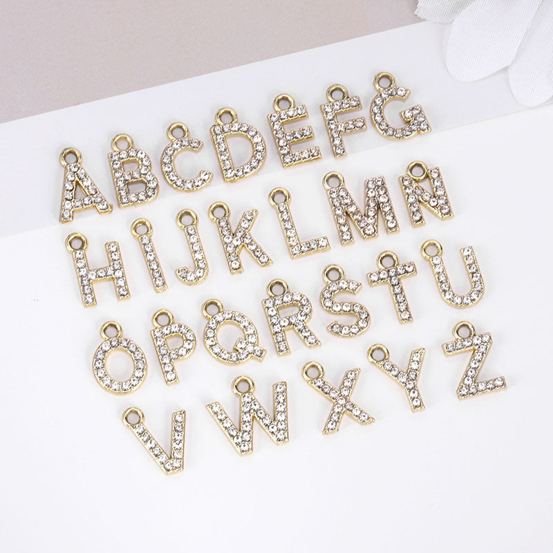 Golden Alloy Letter Love Charms Jewelry Accessories