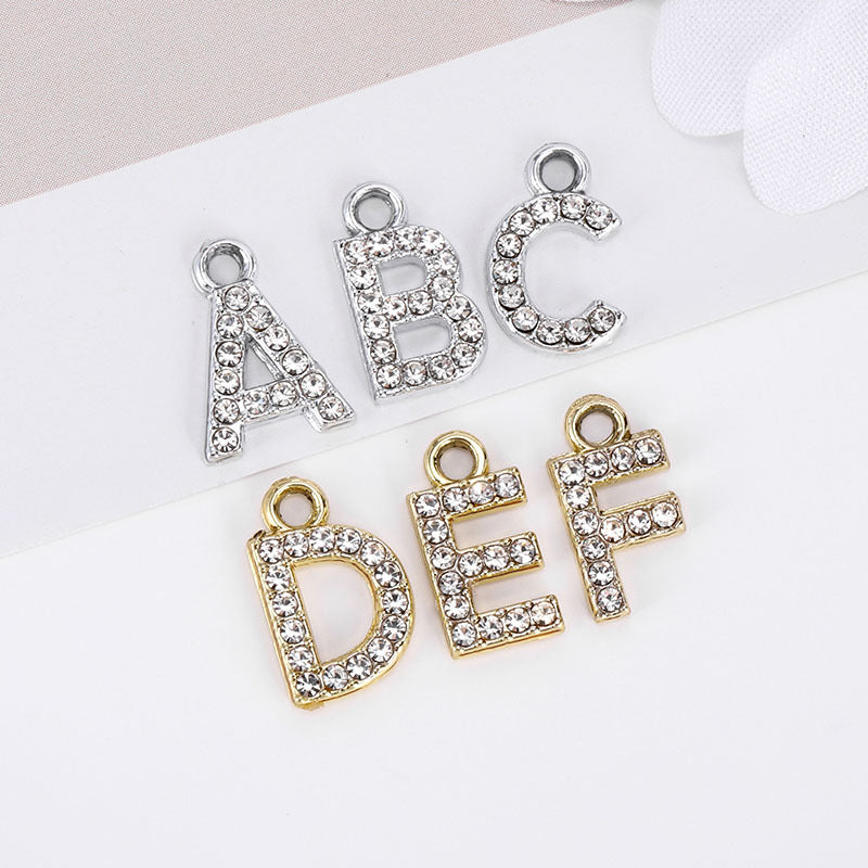 Golden Alloy Letter Love Charms Jewelry Accessories