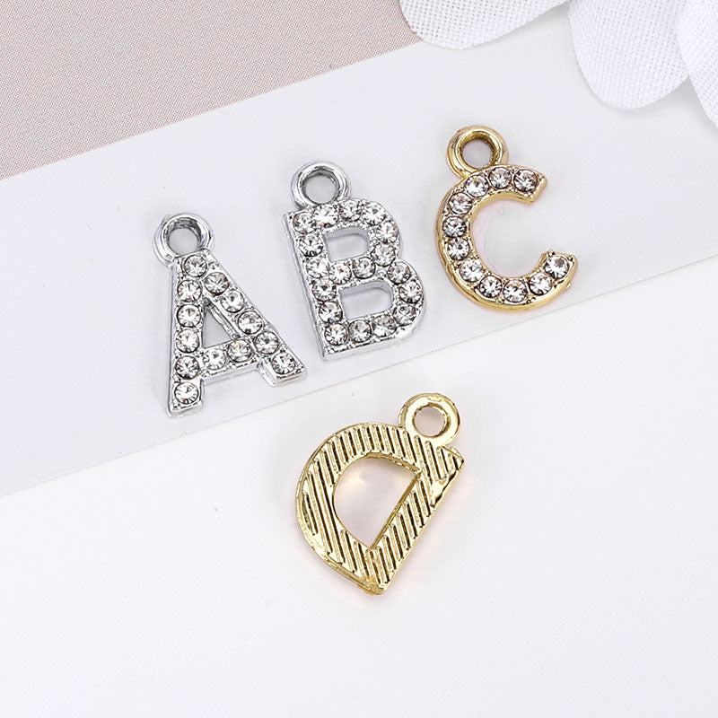 Golden Alloy Letter Love Charms Jewelry Accessories