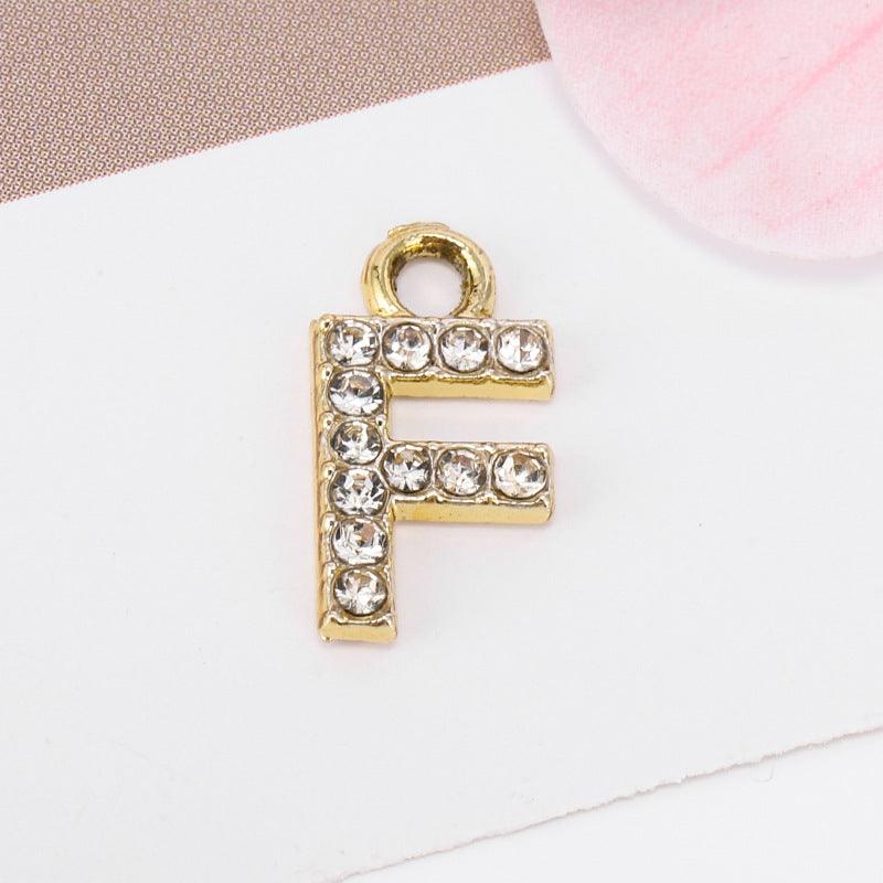Golden Alloy Letter Love Charms Jewelry Accessories