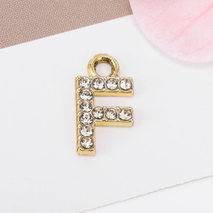 Golden Alloy Letter Love Charms Jewelry Accessories