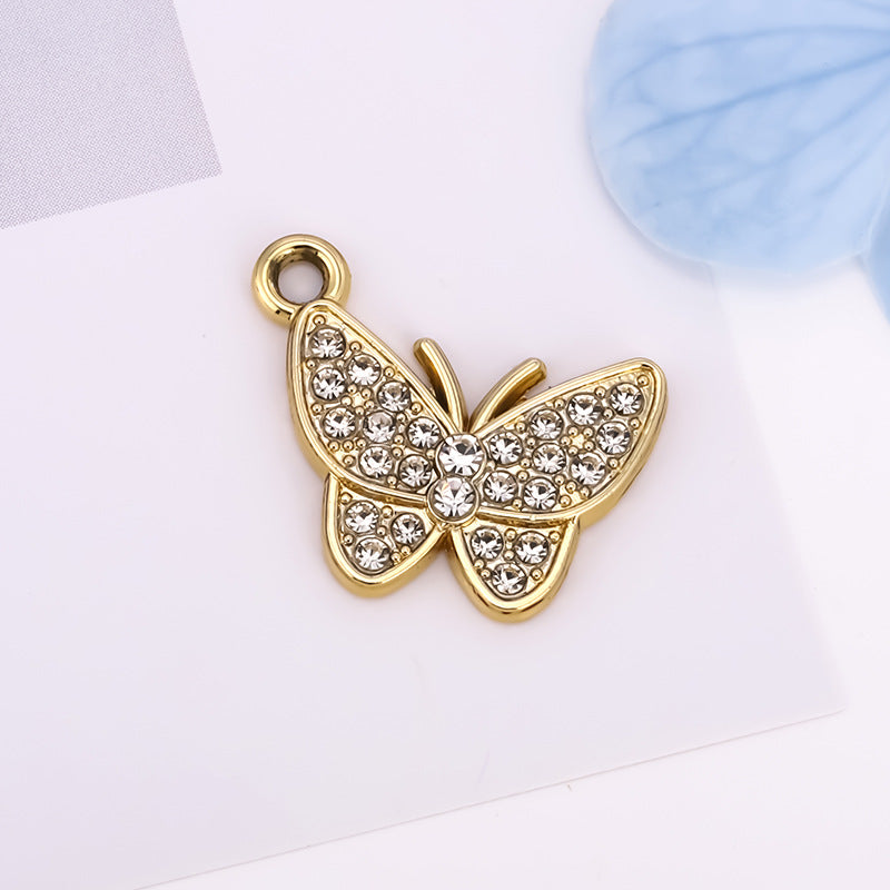 Butterfly Love Charms Jewelry Accessories In Alloy Featuring Elegant Colour Design