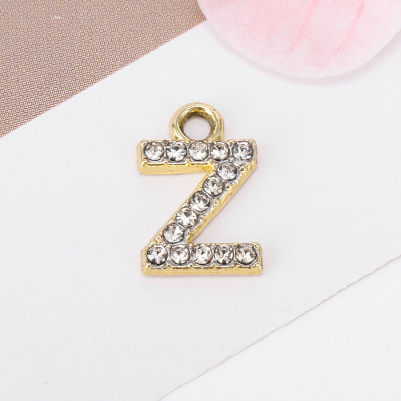 Golden Alloy Letter Love Charms Jewelry Accessories