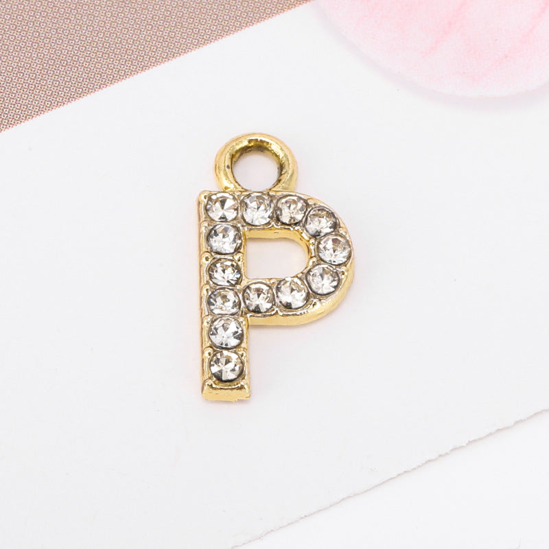 Golden Alloy Letter Love Charms Jewelry Accessories