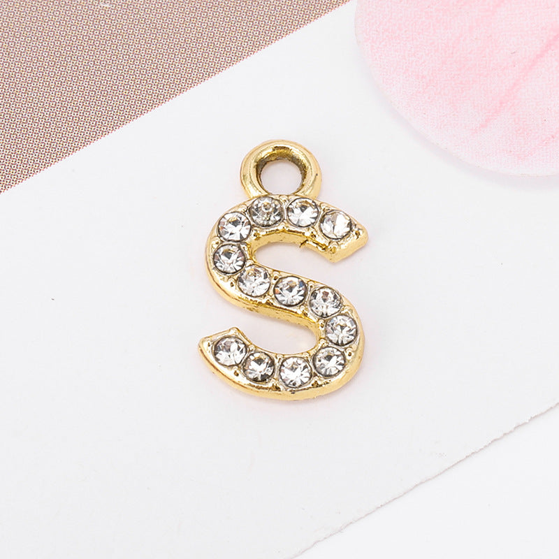 Golden Alloy Letter Love Charms Jewelry Accessories