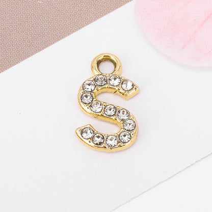 Golden Alloy Letter Love Charms Jewelry Accessories