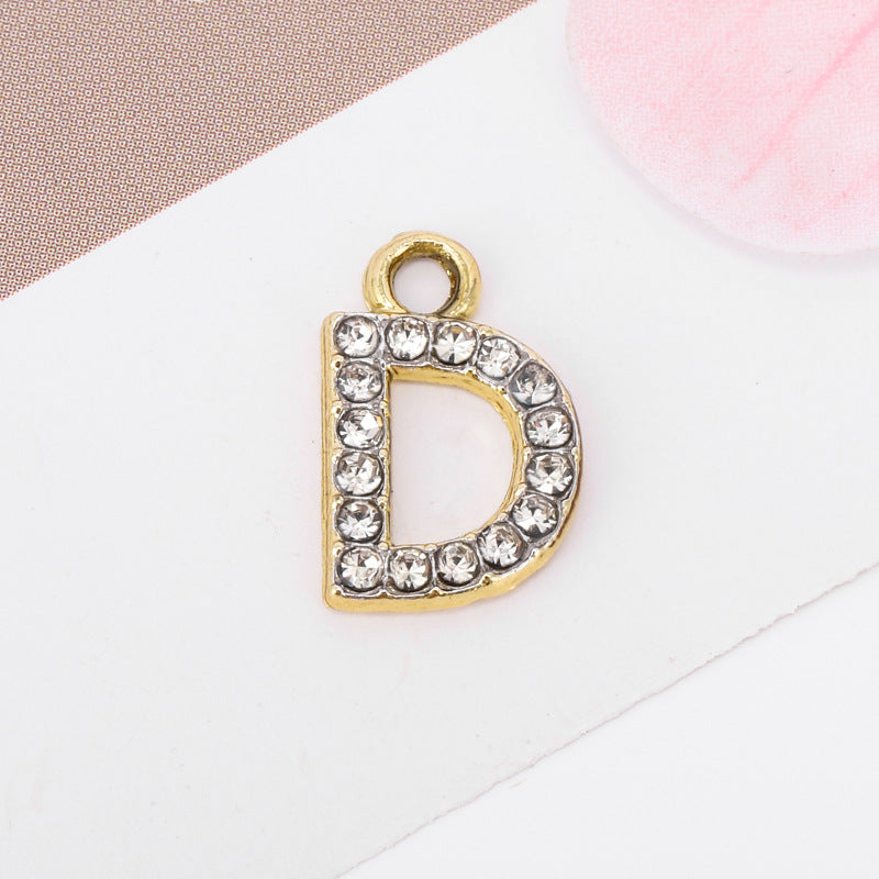Golden Alloy Letter Love Charms Jewelry Accessories