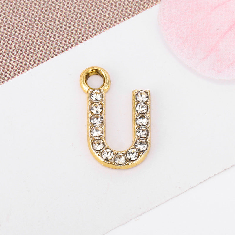 Golden Alloy Letter Love Charms Jewelry Accessories