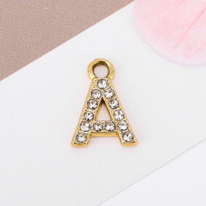 Golden Alloy Letter Love Charms Jewelry Accessories
