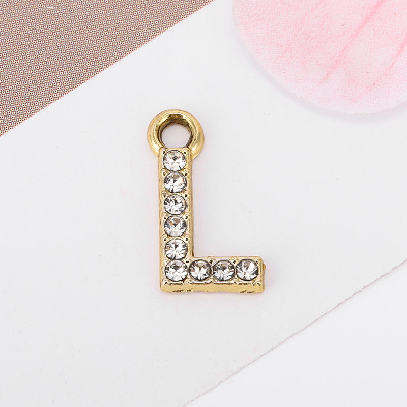 Golden Alloy Letter Love Charms Jewelry Accessories