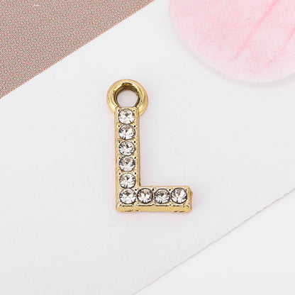 Golden Alloy Letter Love Charms Jewelry Accessories